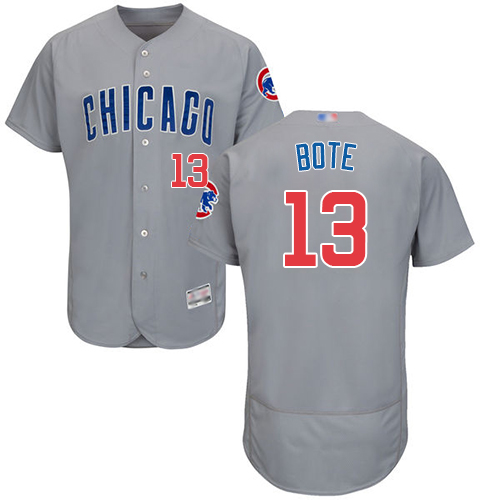 Cubs #13 David Bote Grey Flexbase Authentic Collection Road Stitched Baseball Jersey