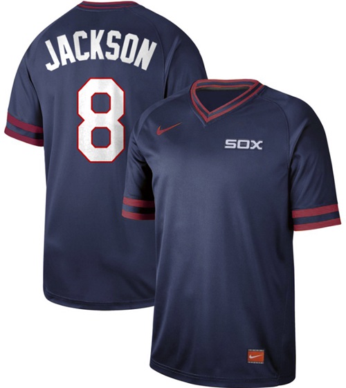 Nike White Sox #8 Bo Jackson Navy Authentic Cooperstown Collection Stitched Baseball Jerseys