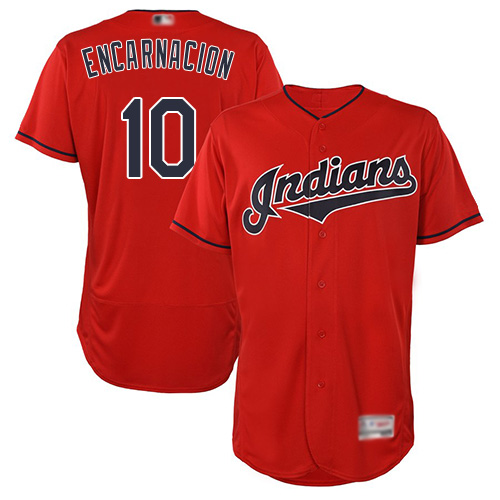 Indians #10 Edwin Encarnacion Red Flexbase Authentic Collection Stitched Baseball Jersey