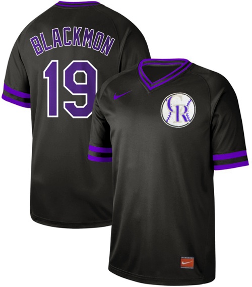 Nike Rockies #19 Charlie Blackmon Black Authentic Cooperstown Collection Stitched Baseball Jersey