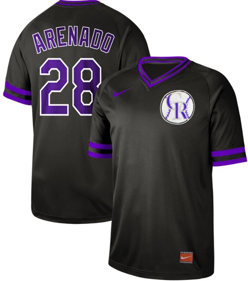 Rockies #28 Nolan Arenado Black Authentic Cooperstown Collection Stitched Baseball Jersey
