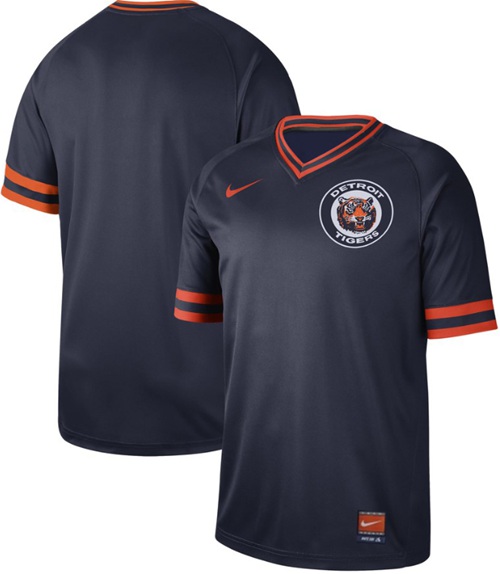 Nike Tigers Blank Navy Authentic Cooperstown Collection Stitched Baseball Jersey