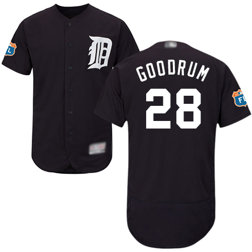 Tigers #28 Niko Goodrum Navy Blue Flexbase Authentic Collection Stitched Baseball Jersey