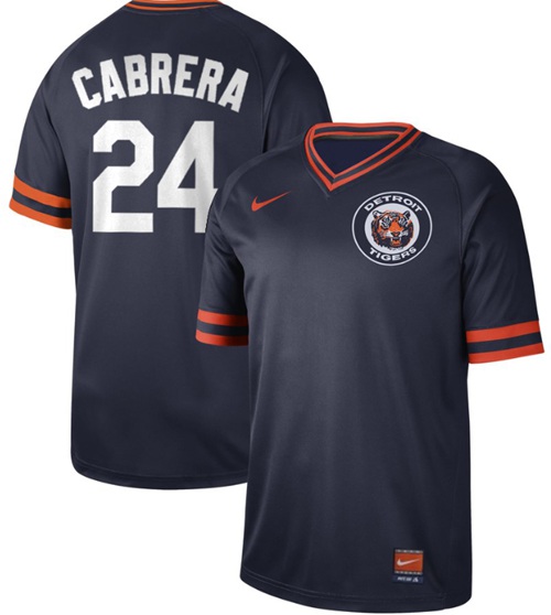 Nike Tigers #24 Miguel Cabrera Navy Authentic Cooperstown Collection Stitched Baseball Jersey
