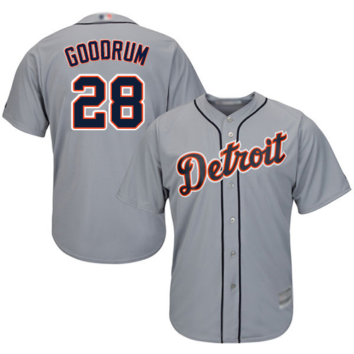 Tigers #28 Niko Goodrum Grey New Cool Base Stitched Baseball Jersey