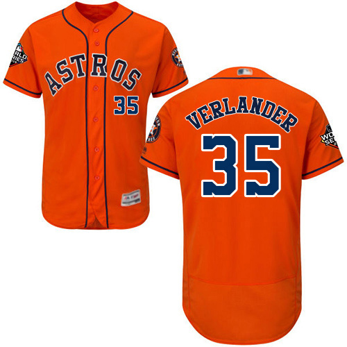 Astros #35 Justin Verlander Orange Flexbase Authentic Collection 2019 World Series Bound Stitched Baseball Jersey