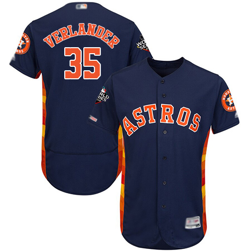 Astros #35 Justin Verlander Navy Blue Flexbase Authentic Collection 2019 World Series Bound Stitched Baseball Jersey