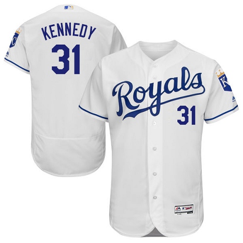 Royals #31 Ian Kennedy White Flexbase Authentic Collection Stitched Baseball Jersey
