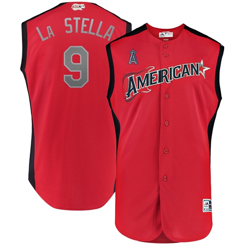 Angels of Anaheim #9 Tommy La Stella Red 2019 All-Star American League Stitched Baseball Jersey