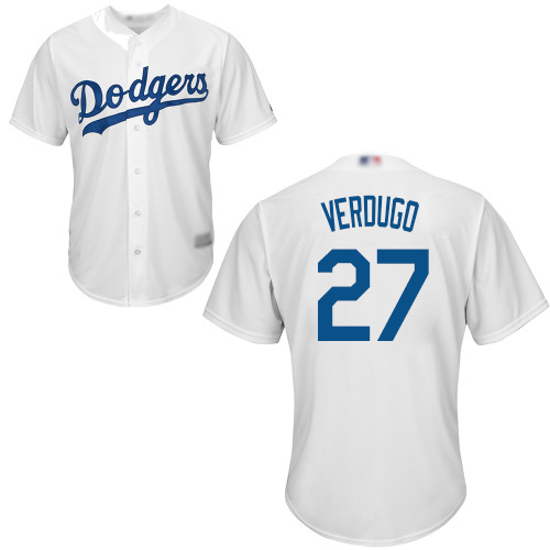 Dodgers #27 Alex Verdugo White New Cool Base Stitched Baseball Jersey