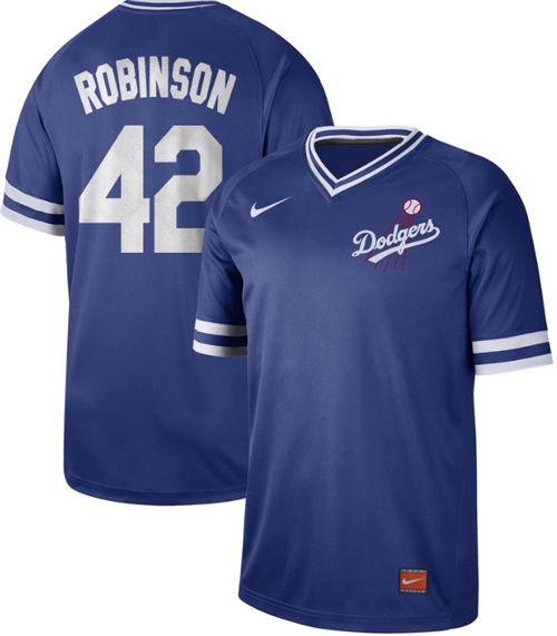 Dodgers #42 Jackie Robinson Royal Authentic Cooperstown Collection Stitched Baseball Jersey