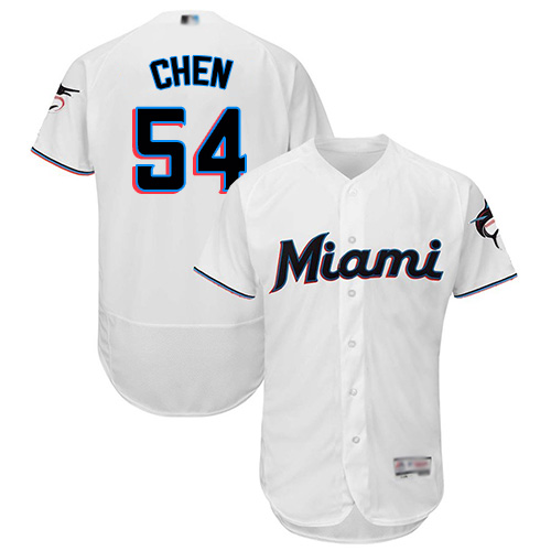 marlins #54 Wei-Yin Chen White Flexbase Authentic Collection Stitched Baseball Jersey