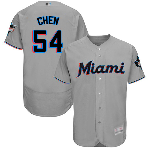 marlins #54 Wei-Yin Chen Grey Flexbase Authentic Collection Stitched Baseball Jersey