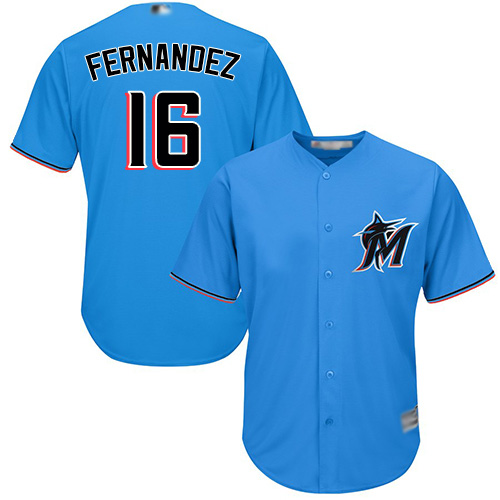 marlins #16 Jose Fernandez Blue New Cool Base Stitched Baseball Jersey