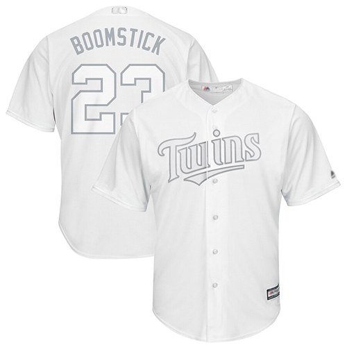 Twins #23 Nelson Cruz White "Boomstick" Players Weekend Cool Base Stitched Baseball Jersey
