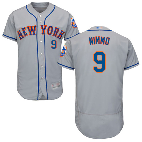 Mets #9 Brandon Nimmo Grey Flexbase Authentic Collection Stitched Baseball Jersey