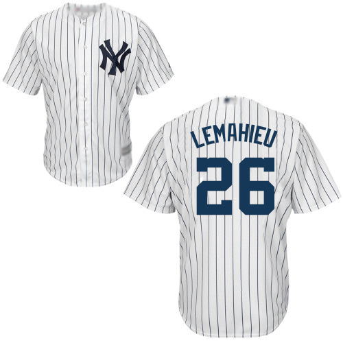 Yankees #26 DJ LeMahieu White Strip New Cool Base Stitched Baseball Jersey