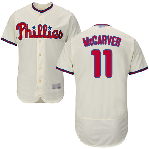 Phillies #11 Tim McCarver Cream Flexbase Authentic Collection Stitched Baseball Jersey