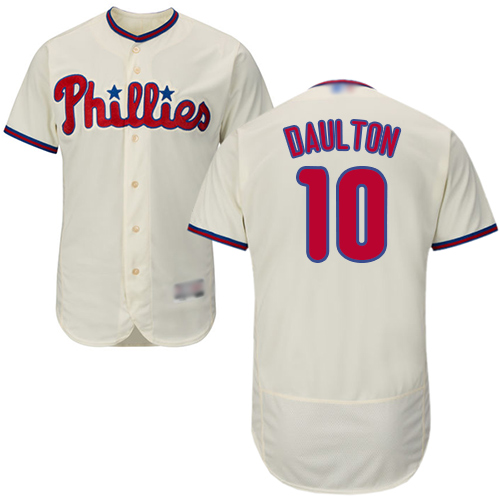Phillies #10 Darren Daulton Cream Flexbase Authentic Collection Stitched Baseball Jersey