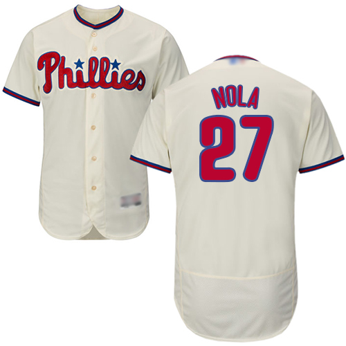 Phillies #27 Aaron Nola Cream Flexbase Authentic Collection Stitched Baseball Jersey