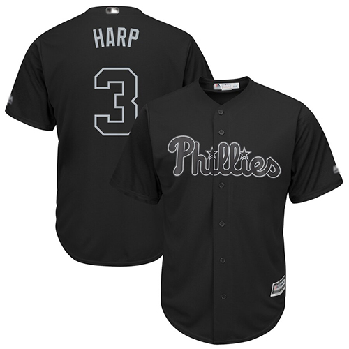 Phillies #3 Bryce Harper Black "Harp" Players Weekend Cool Base Stitched Baseball Jersey