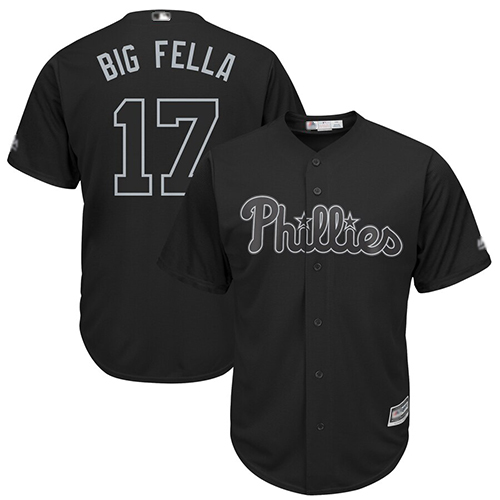 Phillies #17 Rhys Hoskins Black "Big Fella" Players Weekend Cool Base Stitched Baseball Jersey