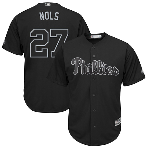 Phillies #27 Aaron Nola Black "Nols" Players Weekend Cool Base Stitched Baseball Jersey