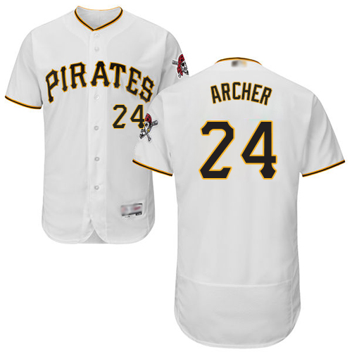 Pirates #24 Chris Archer White Flexbase Authentic Collection Stitched Baseball Jersey