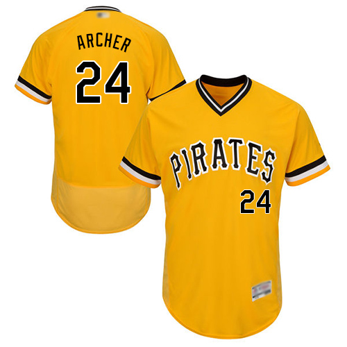 Pirates #24 Chris Archer Gold Flexbase Authentic Collection Stitched Baseball Jersey