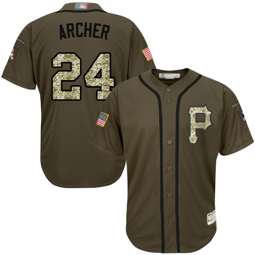 Pirates #24 Chris Archer Green Salute to Service Stitched Baseball Jersey