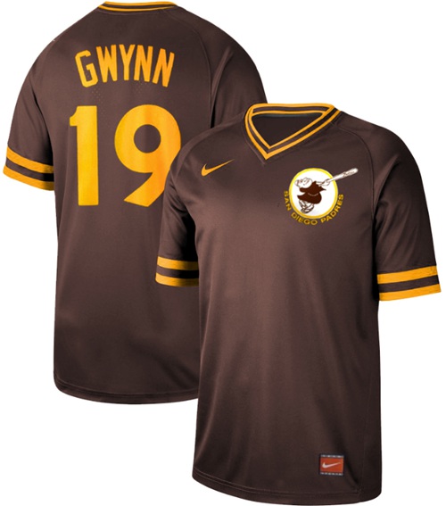 Nike Padres #19 Tony Gwynn Brown Authentic Cooperstown Collection Stitched Baseball Jersey