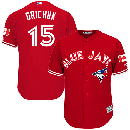 Blue Jays #15 Randal Grichuk Red New Cool Base Stitched Baseball Jersey