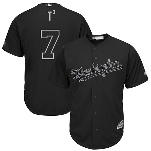 Nationals #7 Trea Turner Black "T3" Players Weekend Cool Base Stitched Baseball Jersey
