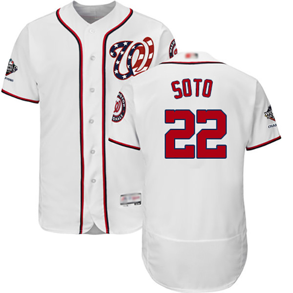 Nationals #22 Juan Soto White Flexbase Authentic Collection 2019 World Series Champions Stitched Baseball Jersey
