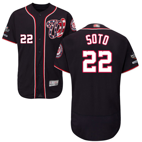 Nationals #22 Juan Soto Navy Blue Flexbase Authentic Collection 2019 World Series Bound Stitched Baseball Jersey