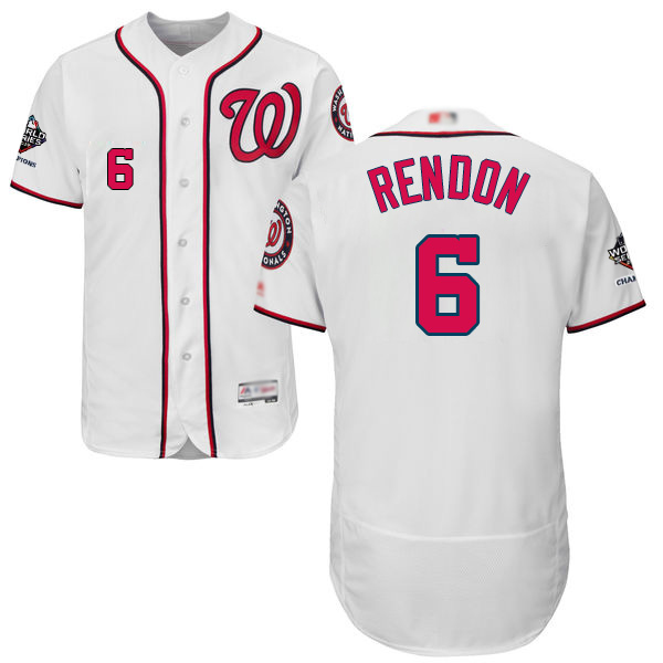 Nationals #6 Anthony Rendon White Flexbase Authentic Collection 2019 World Series Champions Stitched Baseball Jersey