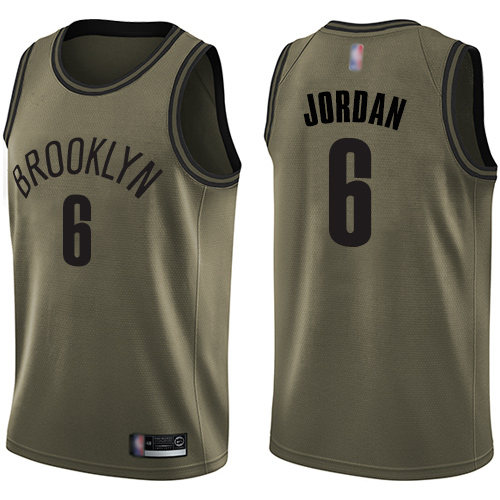 Nets #6 DeAndre Jordan Green Salute to Service Basketball Swingman Jersey