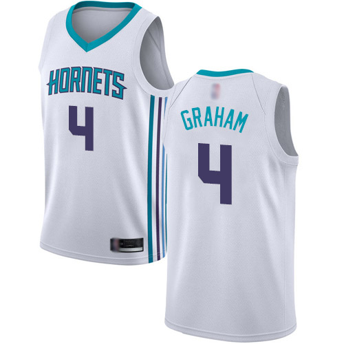 Hornets #4 Devonte Graham White Basketball Jordan Swingman Association Edition Jersey
