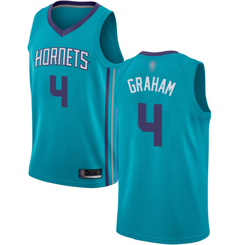 Hornets #4 Devonte Graham Teal Basketball Jordan Swingman Icon Edition Jersey