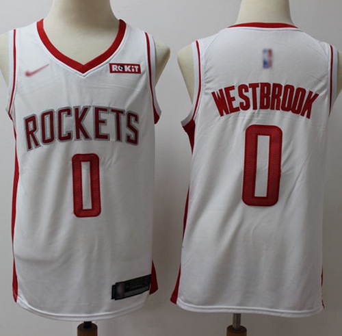 Rockets #0 Russell Westbrook White Basketball Swingman Association Edition 2019/2020 Jersey