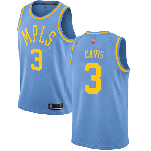 Lakers #3 Anthony Davis Royal Blue Basketball Swingman Hardwood Classics Jersey