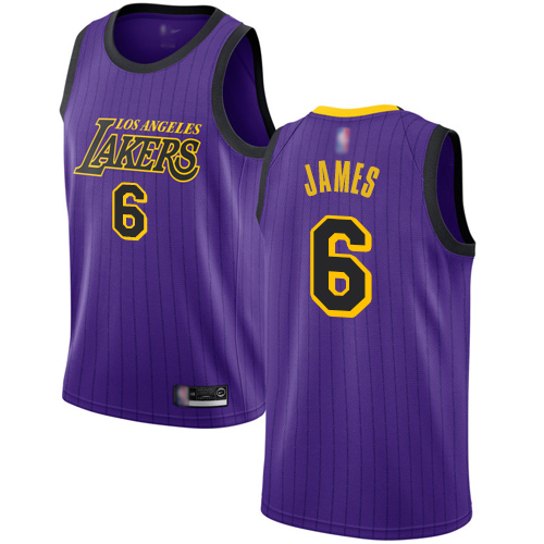 Lakers #6 LeBron James Purple Basketball Swingman City Edition 2018/19 Jersey