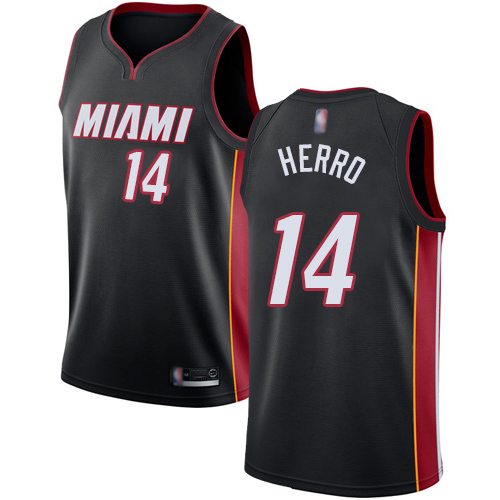 Heat #14 Tyler Herro Black Basketball Swingman Icon Edition Jersey