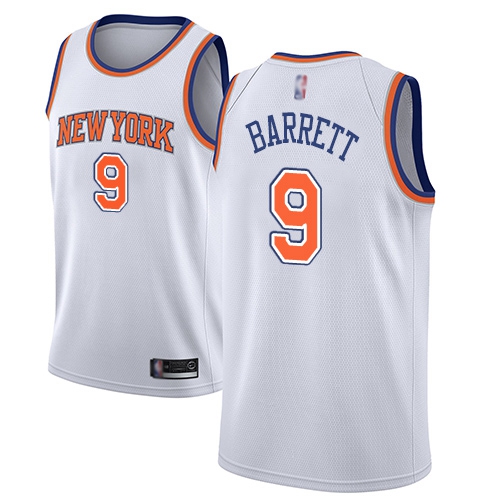 Knicks #9 R.J. Barrett White Basketball Swingman Statement Edition Jersey