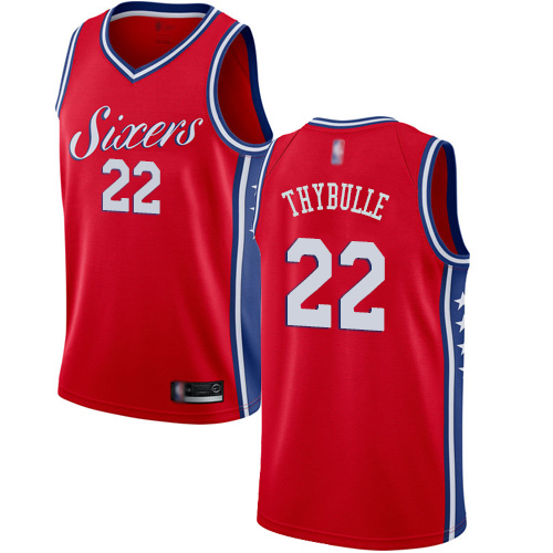 76ers #22 Mattise Thybulle Red Basketball Swingman Statement Edition Jersey