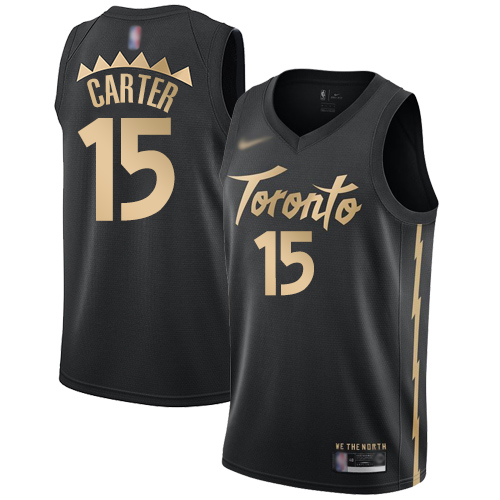 Raptors #15 Vince Carter Black Basketball Swingman City Edition 2019/20 Jersey