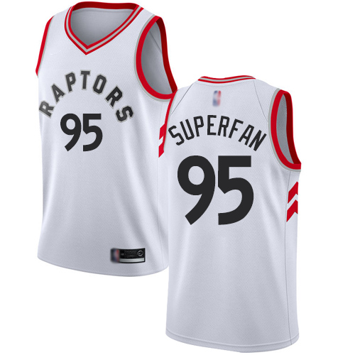 Raptors #95 Superfan White Basketball Swingman Association Edition Jersey
