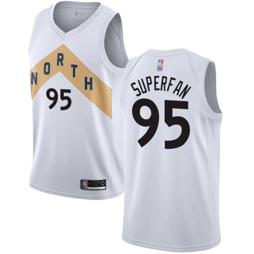 Raptors #95 Superfan White Basketball Swingman City Edition 2018/19 Jersey