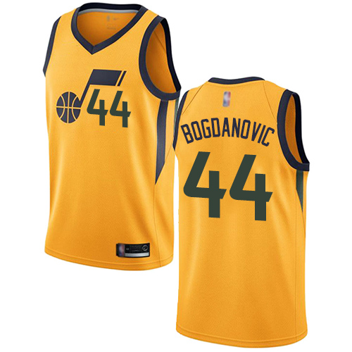 Jazz #44 Bojan Bogdanovic Yellow Basketball Swingman Statement Edition Jersey