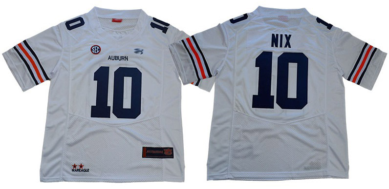 Auburn Tigers #10 Bo Nix White Limited Stitched College Jersey